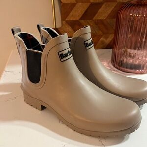 Barbour Tan Chelsea Rain Boots